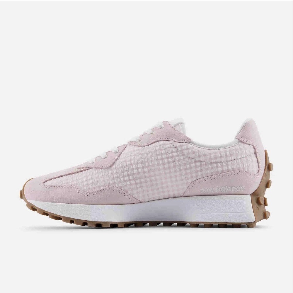 New Balance 327 Pink White Gingham Plaid Women's Sneakers Size 6 NIB W327628 - Picture 3 of 5